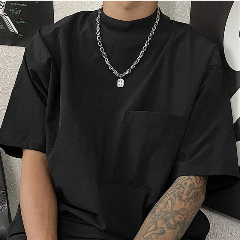 Hip Hop Niche Double-Layered Necklace Inlaid Zircon Tide Brand Men/Women's All-Match Wrapped Clavicle Chain Jewelry Accessories