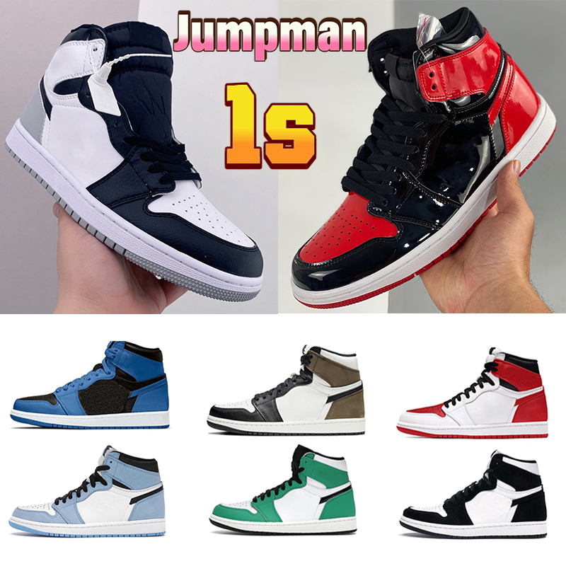 Jumpman 1 High OG 1s Mens Basketball Shoes retro Patent Bred Taxi University Blue Bleached Coral Light Smoke Grey Heritage Dark mocha Visionaire men women Sneakers, #47- bubble wrap packaging
Jumpman 1 High OG 1s Mens Basketball Shoes retro Patent Bred Taxi University Blue Bleached Coral Light Smoke Grey Heritage Dark mocha Visionaire men women Sneakers, #47- bubble wrap packaging