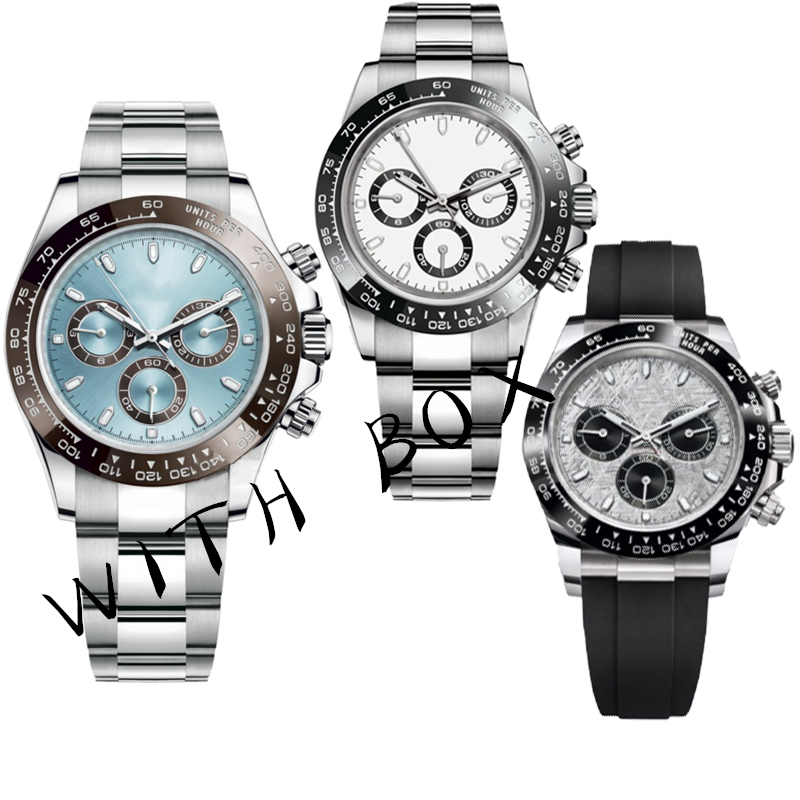 Automatic men's watch black ceramic bezel 904L all stainless steel white disc-shaped bracelet folding wristwatch clasp luminous sapphire fashion watches