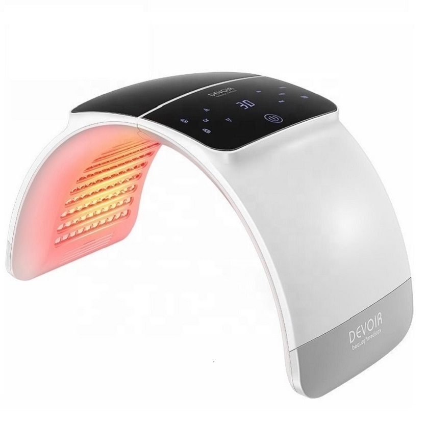 LED Phototherapy Beauty Equipment - 7 Colors LED Photon Heating Therapy Facial Mask for Skin Firming, Spot Treatment, and Acne Removal - Advanced Skin