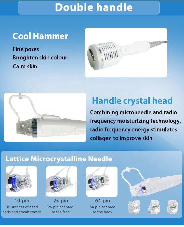 Factory Outlet RF Equipment Wrinkle Remover Portable Microneedling Machine Fractional Rf With cooling function hammer