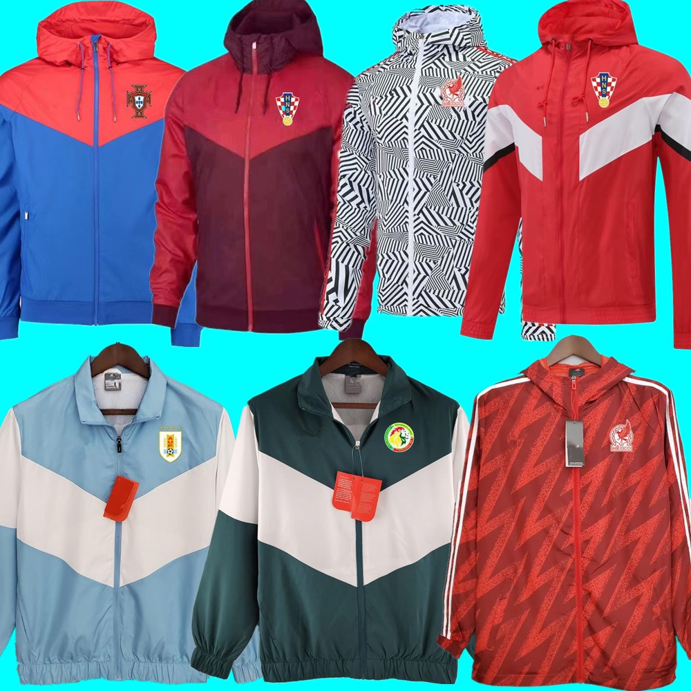 top New 2022 Men Long sleeve soccer jersey full zipper Hooded jacket Windbreaker 22 23 Croatia Senegal Mexico Portugal Brazil hoodie football jackets coat Sweate
top New 2022 Men Long sleeve soccer jersey full zipper Hooded jacket Windbreaker 22 23 Croatia Senegal Mexico Portugal Brazil hoodie football jackets coat Sweate