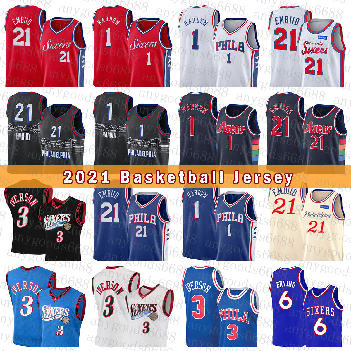 Philadelphias 76er 3 6 Tyrese Maxey James Harden Joel Embiid Basketball Jersey 2021 2022 New 0 1 21 Allen Iverson Julius Erving Red White
Philadelphias 76er 3 6 Tyrese Maxey James Harden Joel Embiid Basketball Jersey 2021 2022 New 0 1 21 Allen Iverson Julius Erving Red White
