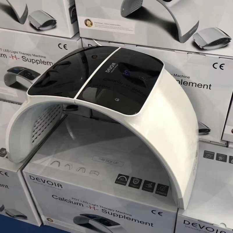 LED Phototherapy Beauty Equipment - 7 Colors LED Photon Heating Therapy Facial Mask for Skin Firming, Spot Treatment, and Acne Removal - Advanced Skin