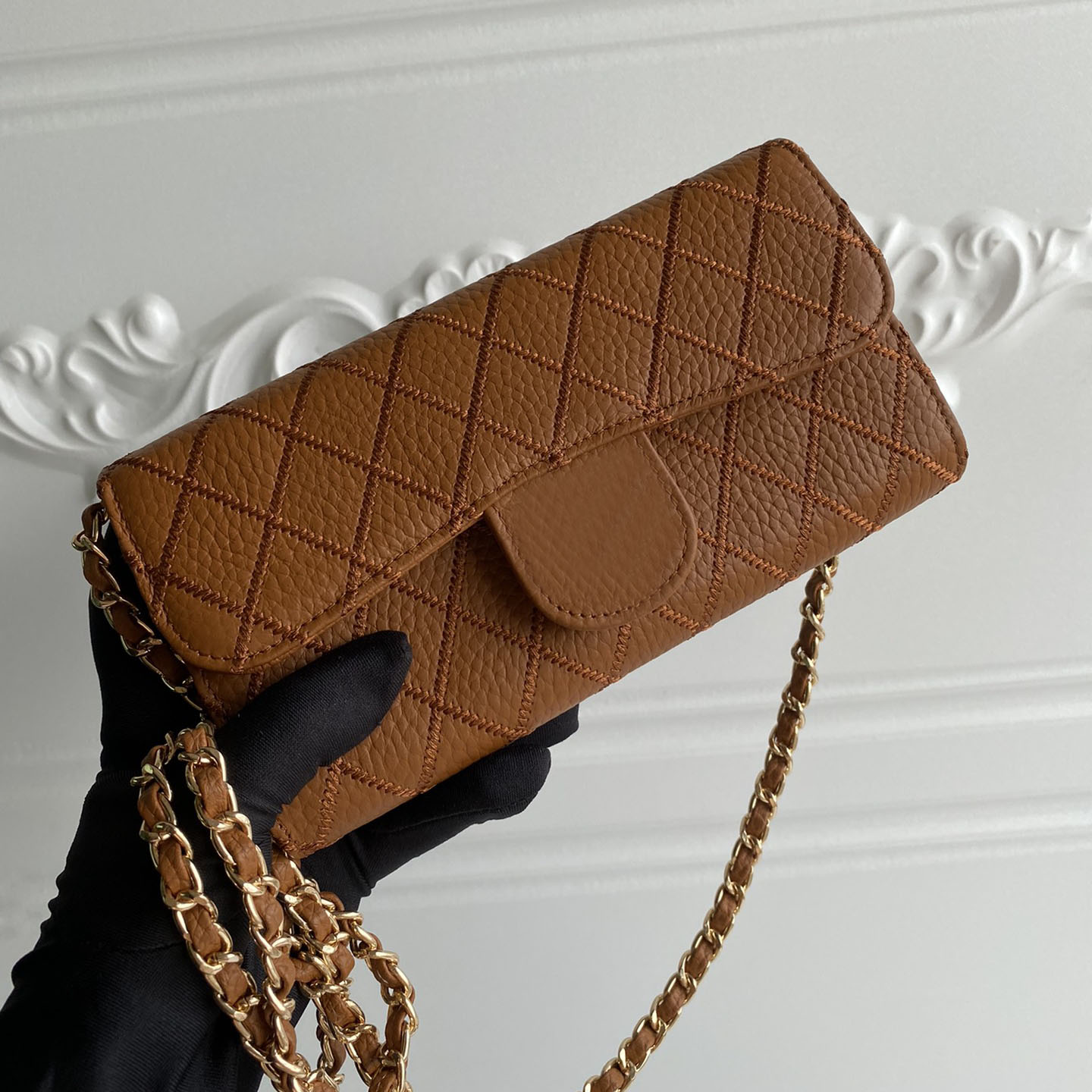 Womens Calfskin Quilted Flap Bags Coin Purse Classic Diamond Gold Hardware Leather Chain Crossbody Wallet Card Holder Multi Pochette Designer Handbags 19x10x3.5CM, Box
Womens Calfskin Quilted Flap Bags Coin Purse Classic Diamond Gold Hardware Leather Chain Crossbody Wallet Card Holder Multi Pochette Designer Handbags 19x10x3.5CM, Box