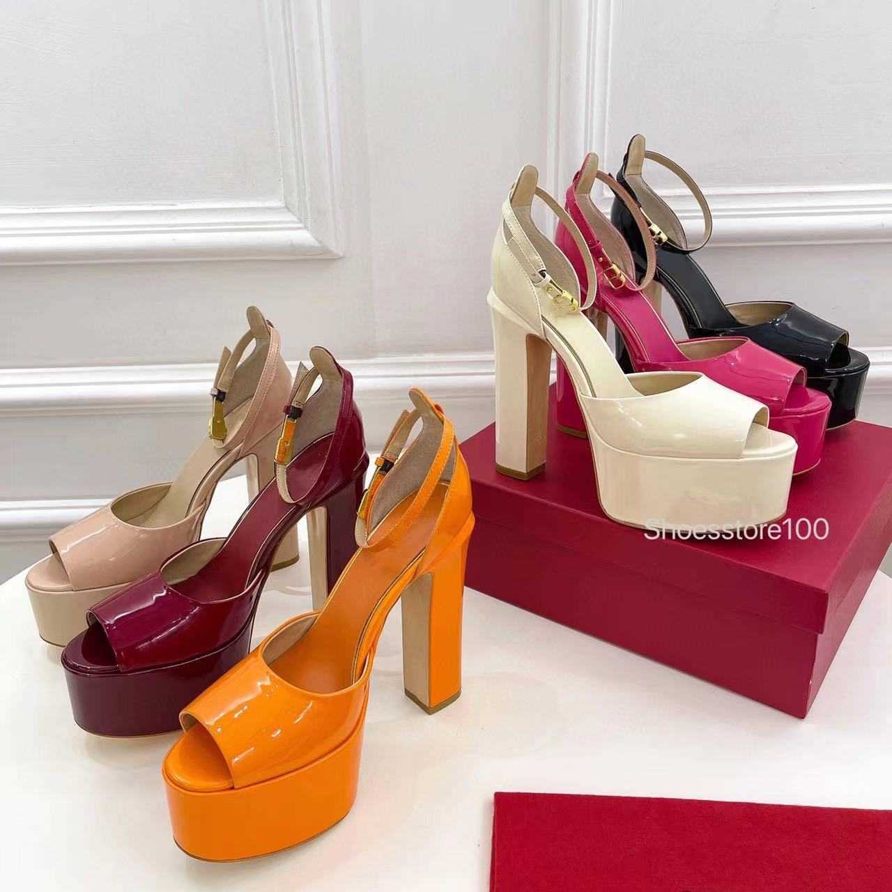 Sandals Dress Shoes Leather Shoe High Heeled Womens Sandal Factory Footwear Luxury Designer Patent Platform Wedding Party For Women