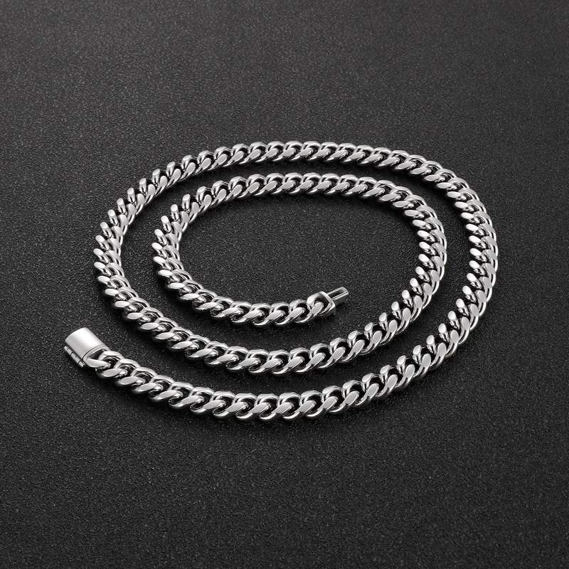 Hip Hop Titanium Steel Cuban Link Chain Bracelets Simple Men Stainless Steel Jewelry