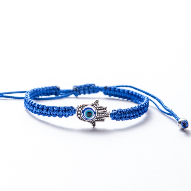 Hamsa Hand Blue Evil Eye Beads Pendant Charm Bracelet Lucky Red Braided Rope Chain Bracelet For Women Men Jewelry