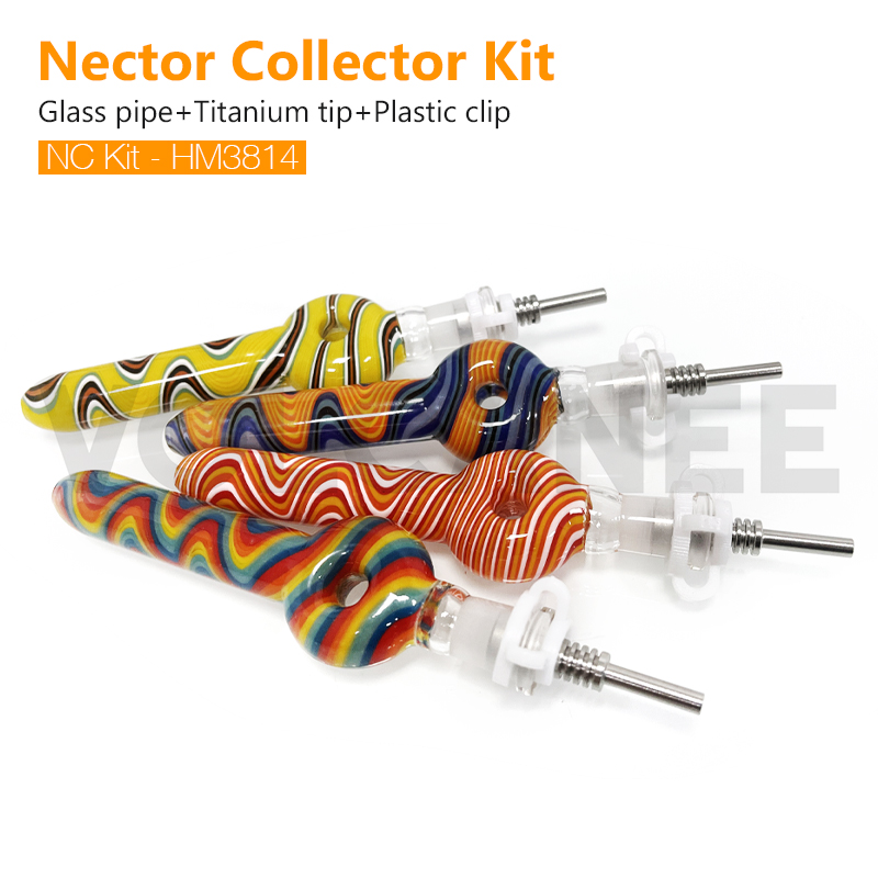 Smoking Glass NC Kit with Titanium Tips Nectar Collector Kits Straw Oil Rigs Silicone Smoking water pipe