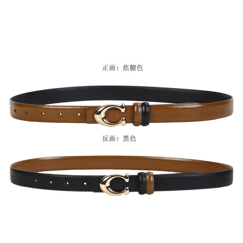 New fashion leather chic two-color female belt C buckle double-sided belt casual all-match jeans dress belts, Black
New fashion leather chic two-color female belt C buckle double-sided belt casual all-match jeans dress belts, Black