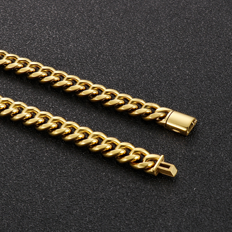 Hip Hop Titanium Steel Cuban Link Chain Bracelets Simple Men Stainless Steel Jewelry