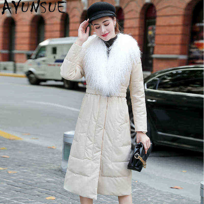 Ayunsue 2020 Winter Genuine Leather Jacket Women Long Sheepskin Jacket Female Korean 90 White Duck Down Jackets Chaqueta Mujer 81 J220727, Creamy white
Ayunsue 2020 Winter Genuine Leather Jacket Women Long Sheepskin Jacket Female Korean 90 White Duck Down Jackets Chaqueta Mujer 81 J220727, Creamy white