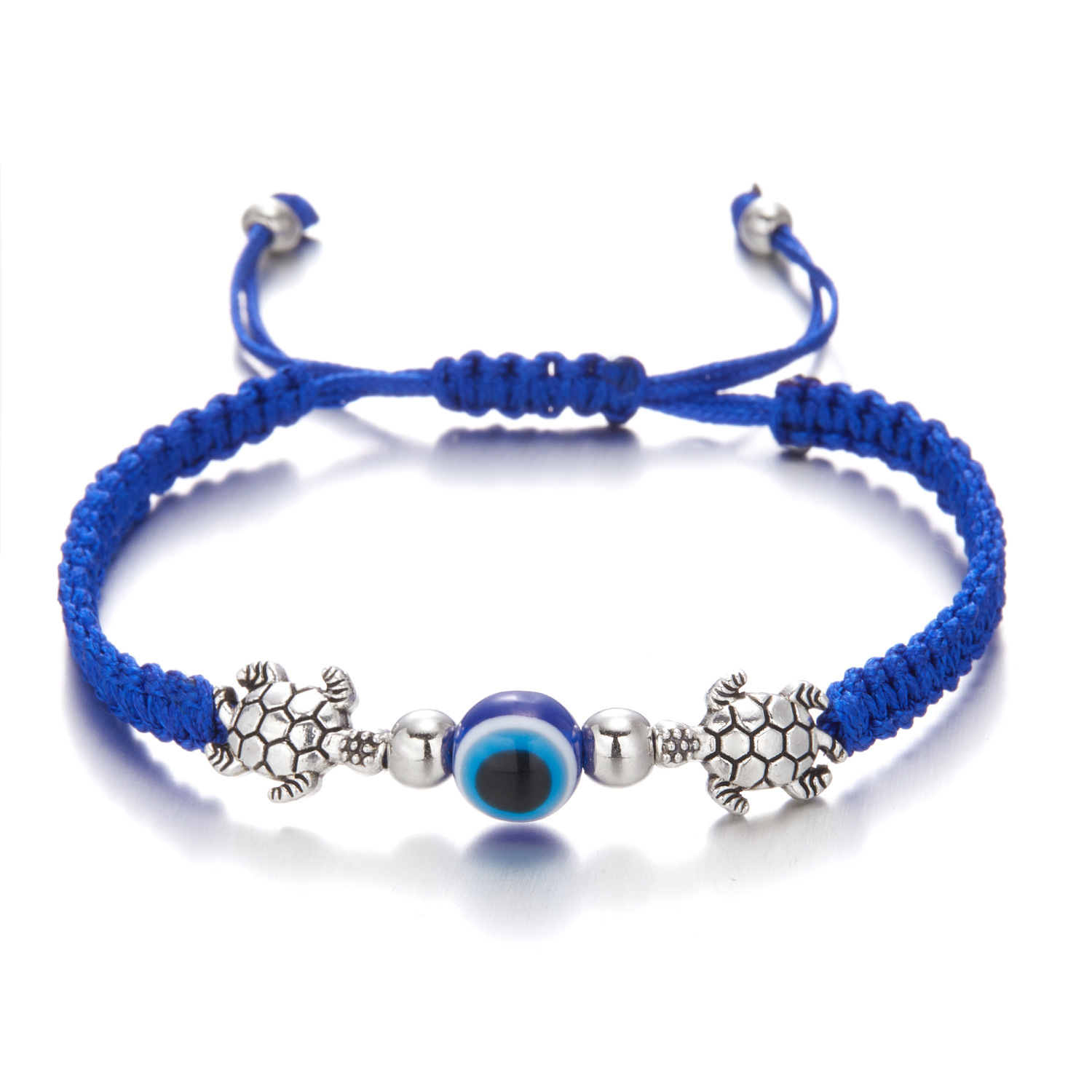 Blue Evil Eye Turtle Bracelets Women Men Lucky Handmade Red Braided String Adjustable Family Friendship Couple Bracelet