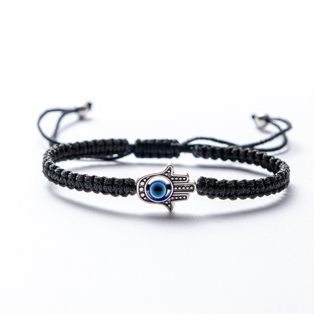 Hamsa Hand Blue Evil Eye Beads Pendant Charm Bracelet Lucky Red Braided Rope Chain Bracelet For Women Men Jewelry