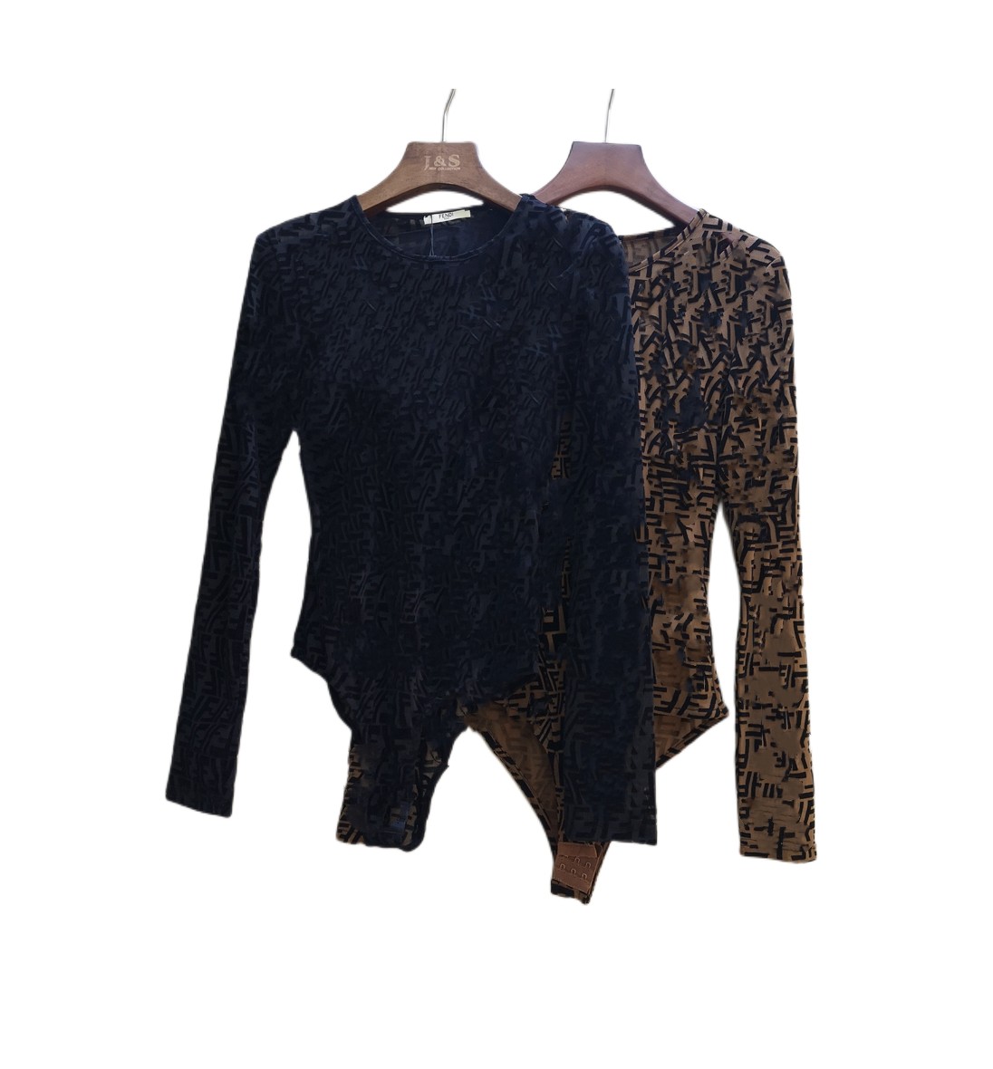 Women's o-neck long sleeve flocking letter pattern gauze fabric shorts jumpsuit sexy bodycuit rompers SML