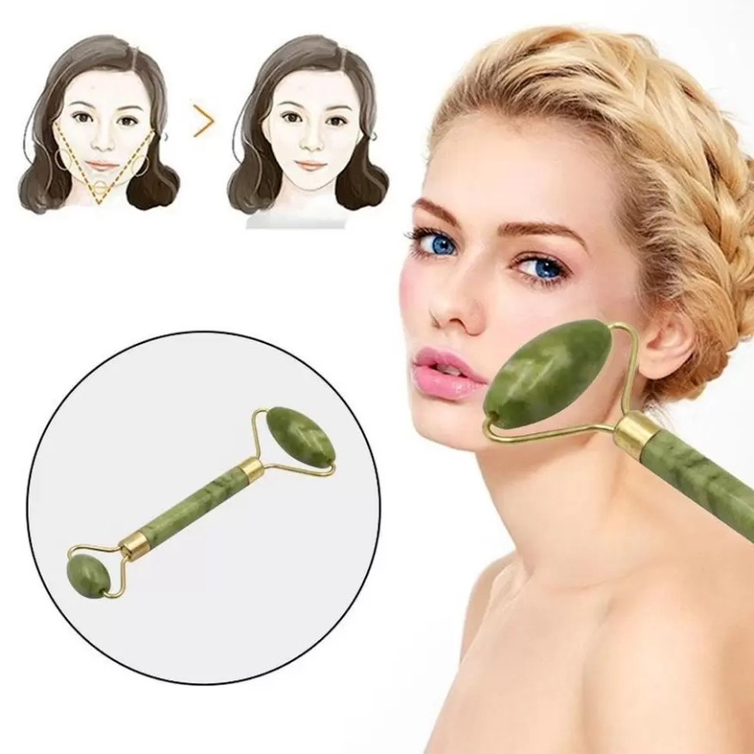 Jade Roller Massager For Face Gua Sha Nature Stone Beauty Thin-face Lift Anti Wrinkle Facial Skin Care Tools Masajeador De Rodillos De Jade Para Rostr