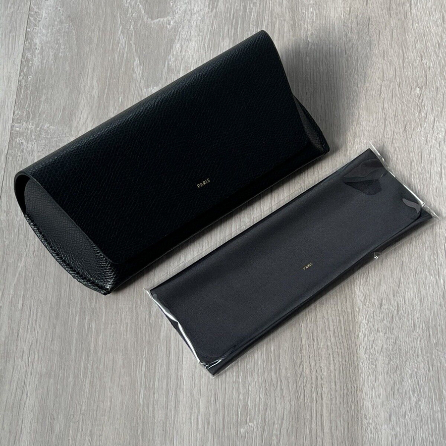 Designer Black PU Leather Sunglasses Eyeglasses Case with Cloth Reading Glasses Case
