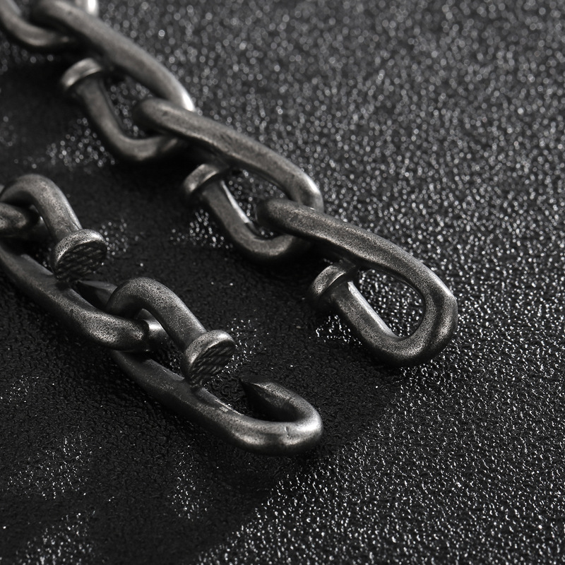 Nail Link Chain Bracelets Punk Men's Retro Stainless Steel Hip Hop Rock Bangle Jewelry