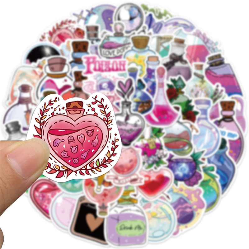50Pcs cartoon potion bottle stickers Magic potion pharmacist Graffiti Kids Toy Skateboard car Motorcycle Bicycle Sticker Decals Wholesale