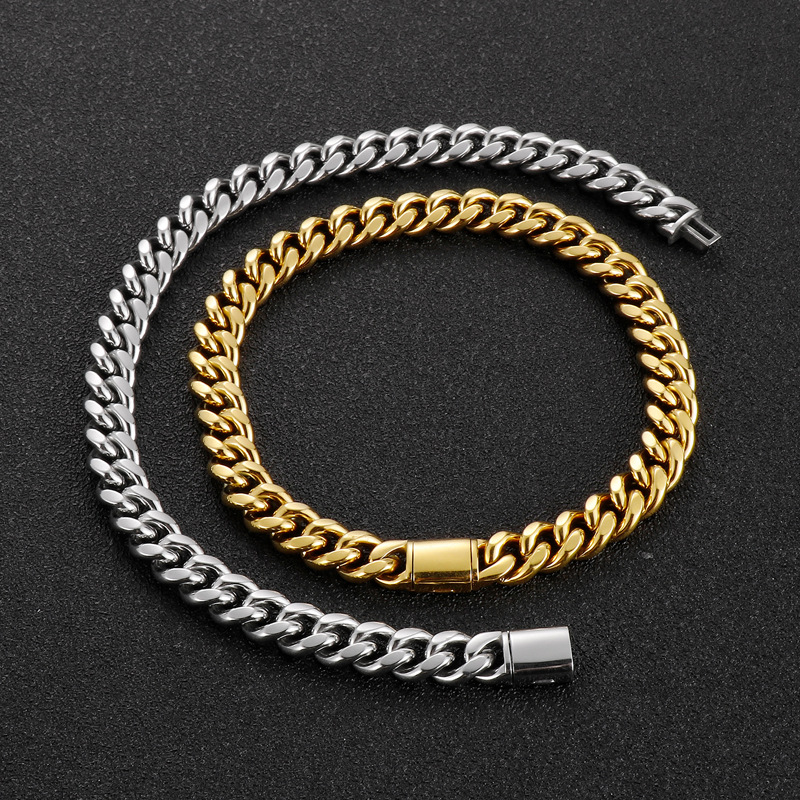 Hip Hop Titanium Steel Cuban Link Chain Bracelets Simple Men Stainless Steel Jewelry