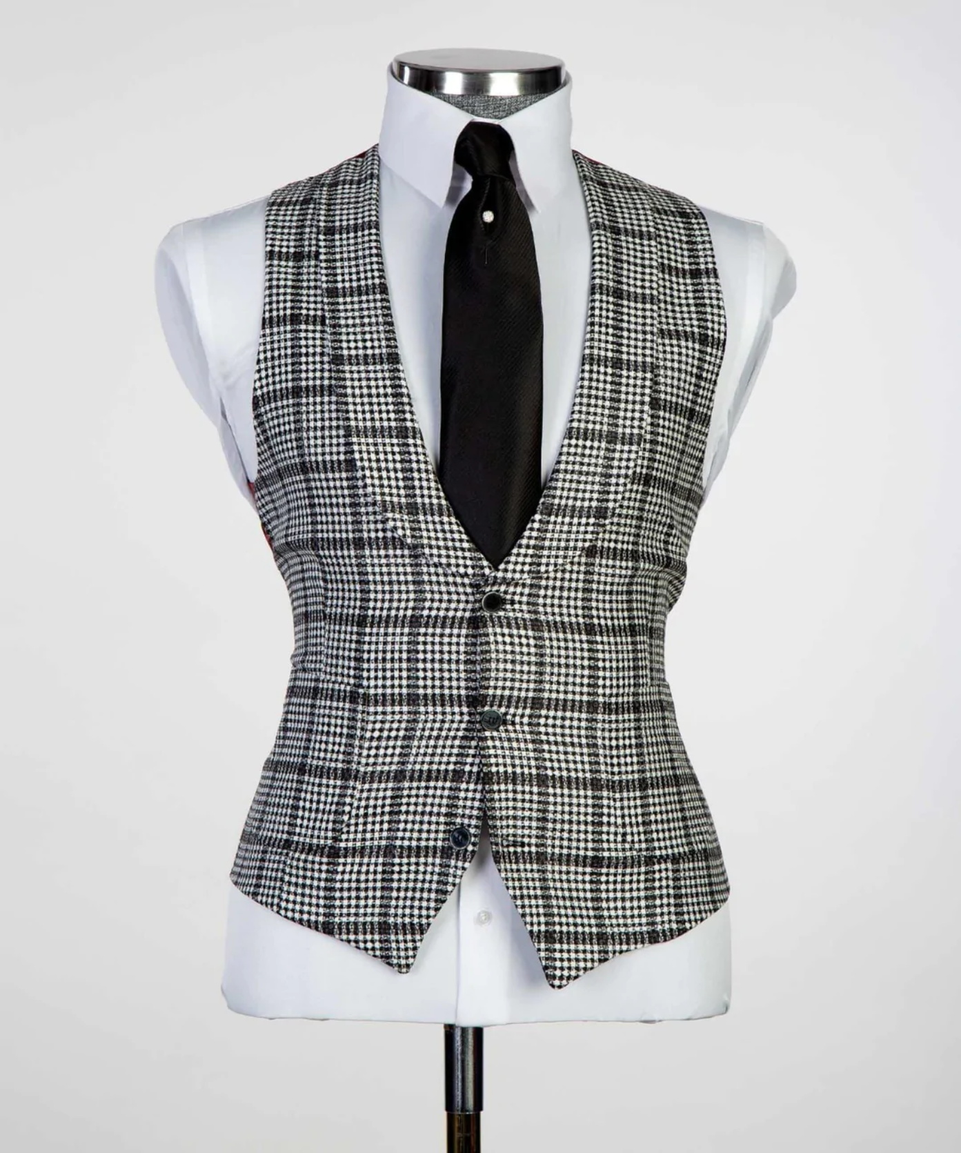 Two Piece Fashion Houndstooth Wedding Tuxedos Men Suits Custom Made Jacket Glen Plaid Polyester Two Button Tuxedos Peaked Lapel Blazer Business Casual