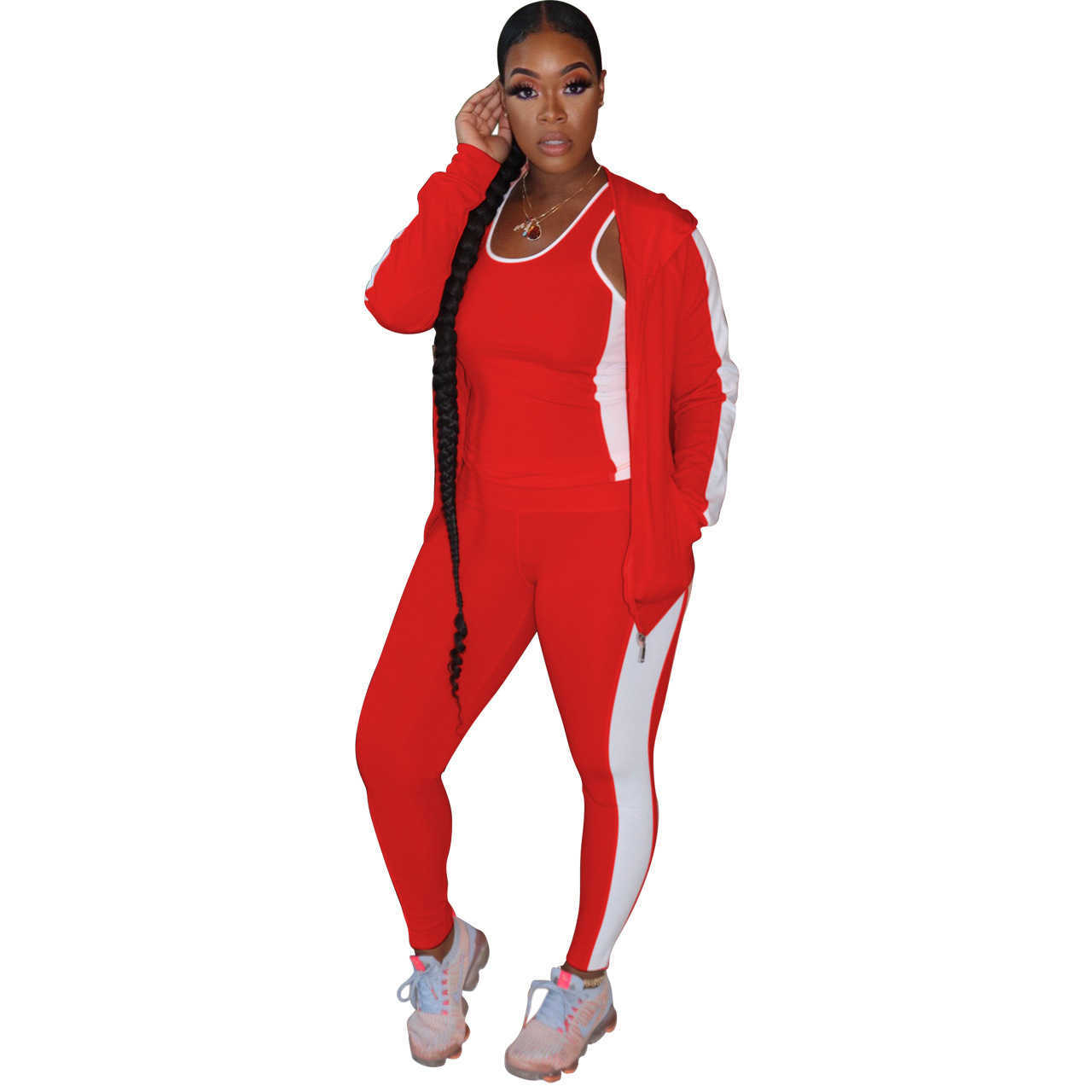 Womens tracksuit Sportswear Pants Tow Pieces Hoodie Legging Outfits Sports fashion casual solid color sports 3 piece suit