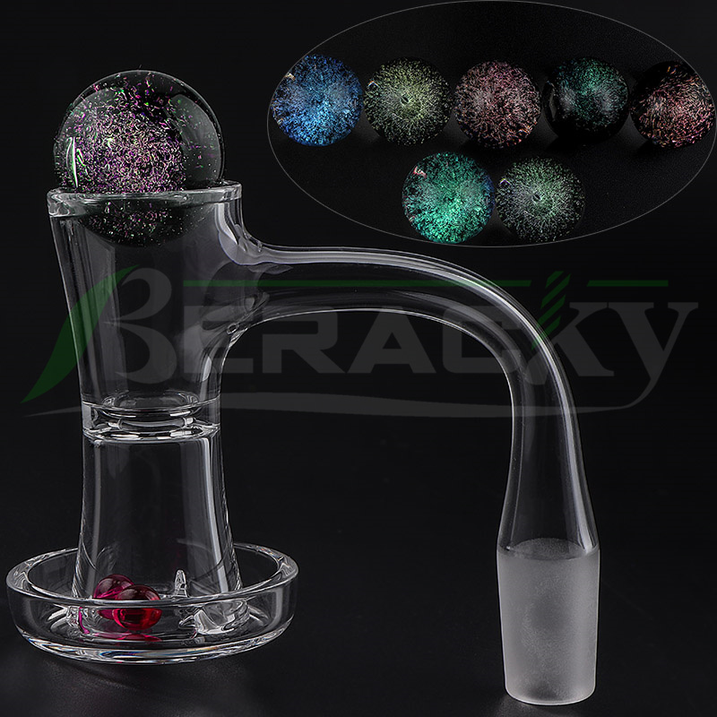 Beracky Full Weld Hourglass Terp Slurper Quartz Banger With Glass Marble Ruby Pearls Beveled Edge Seamless Welded Slurpers Nails