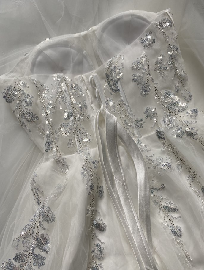 2022 Sexy Beach Wedding Dress For Bride Elegant Boho Bridal Gowns Strapless Sequin Lace High Split Princess Vestido De Novia