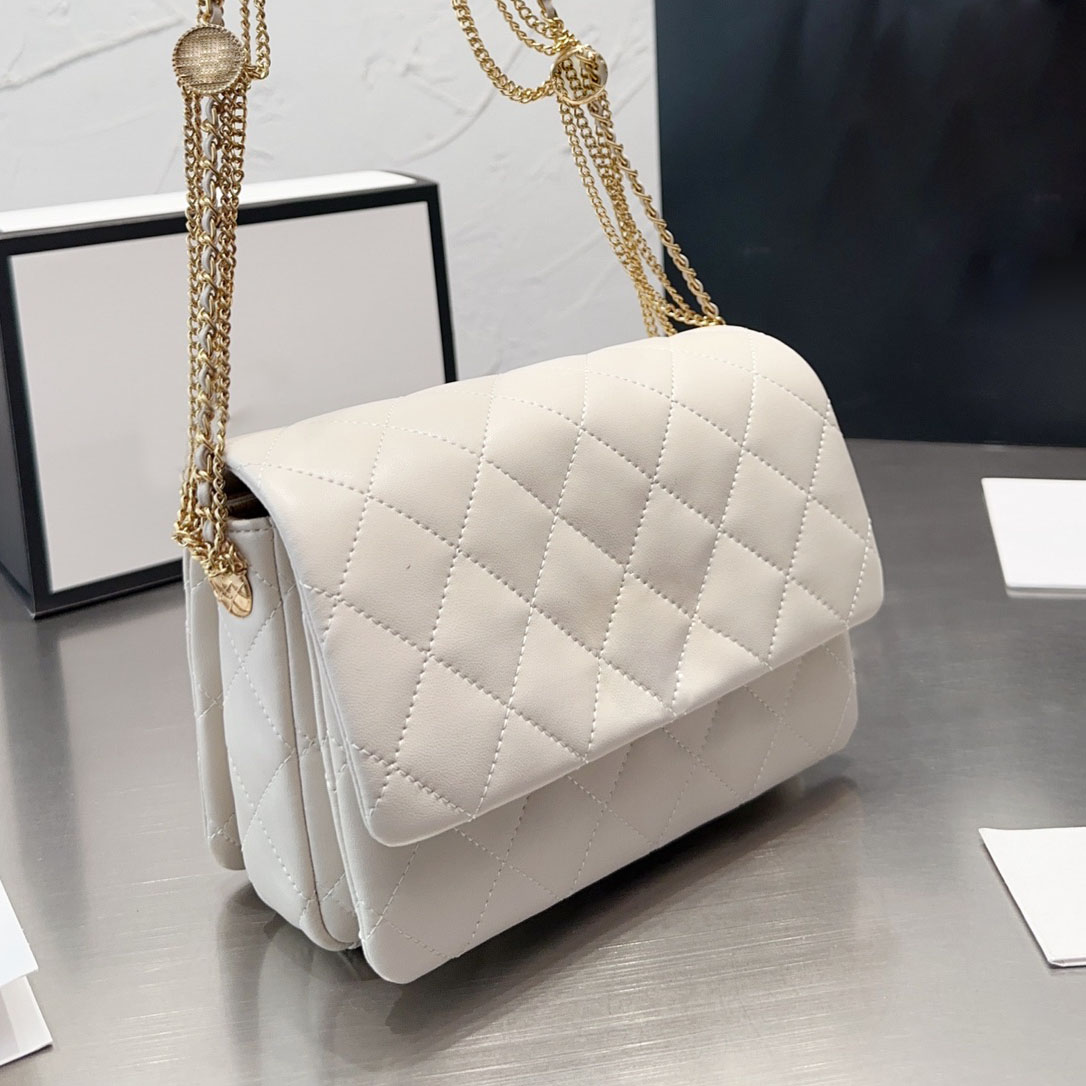 Womens Quilted Gold Coin Flap Designer Bags Classic Lambskin Metallic Hardware Chain Multi Pochette Crossbody Handbags Purse French Luxury Sac Wallets 20x13CM, Box
Womens Quilted Gold Coin Flap Designer Bags Classic Lambskin Metallic Hardware Chain Multi Pochette Crossbody Handbags Purse French Luxury Sac Wallets 20x13CM, Box
