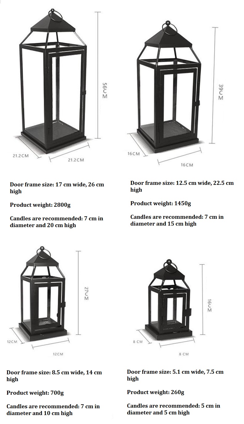 Home decoration Candle Holders metal windbreak lamp scented candles portable wedding decorations