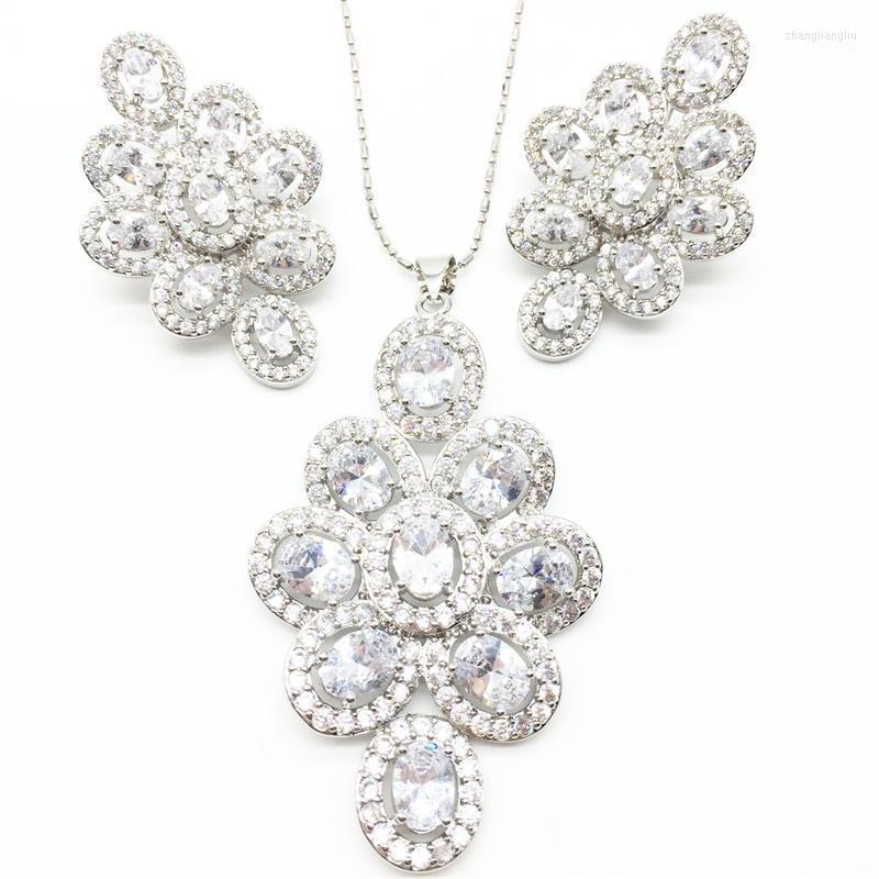 Necklace Earrings Set & Cubic Zirconia Silver 925 For Women Clear Big CZ Created Pendant And Earring Ladies, Picture shown
Necklace Earrings Set & Cubic Zirconia Silver 925 For Women Clear Big CZ Created Pendant And Earring Ladies, Picture shown