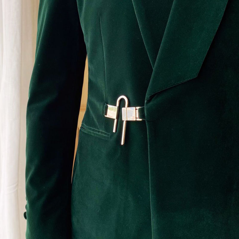 Velvet Men Suits Green Wedding Tuxedos Double Breasted Groom Wear Two Pieces Man's Winter Clothing for New Year Party