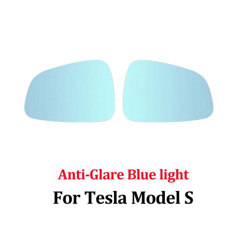 1 pair 800 Side Rearview Mirror Blue Glass Lens for Tesla Model 3 Y S X Wide Angle Door Anti-glare Mirror Exterior Accessories