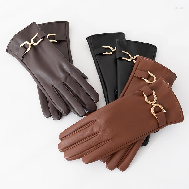 Five Fingers Gloves Fashon Mittens Women's Winter PU Leather Warm Windproof Gold Metal Touch Screen Driving Heated Luvas
Five Fingers Gloves Fashon Mittens Women's Winter PU Leather Warm Windproof Gold Metal Touch Screen Driving Heated Luvas