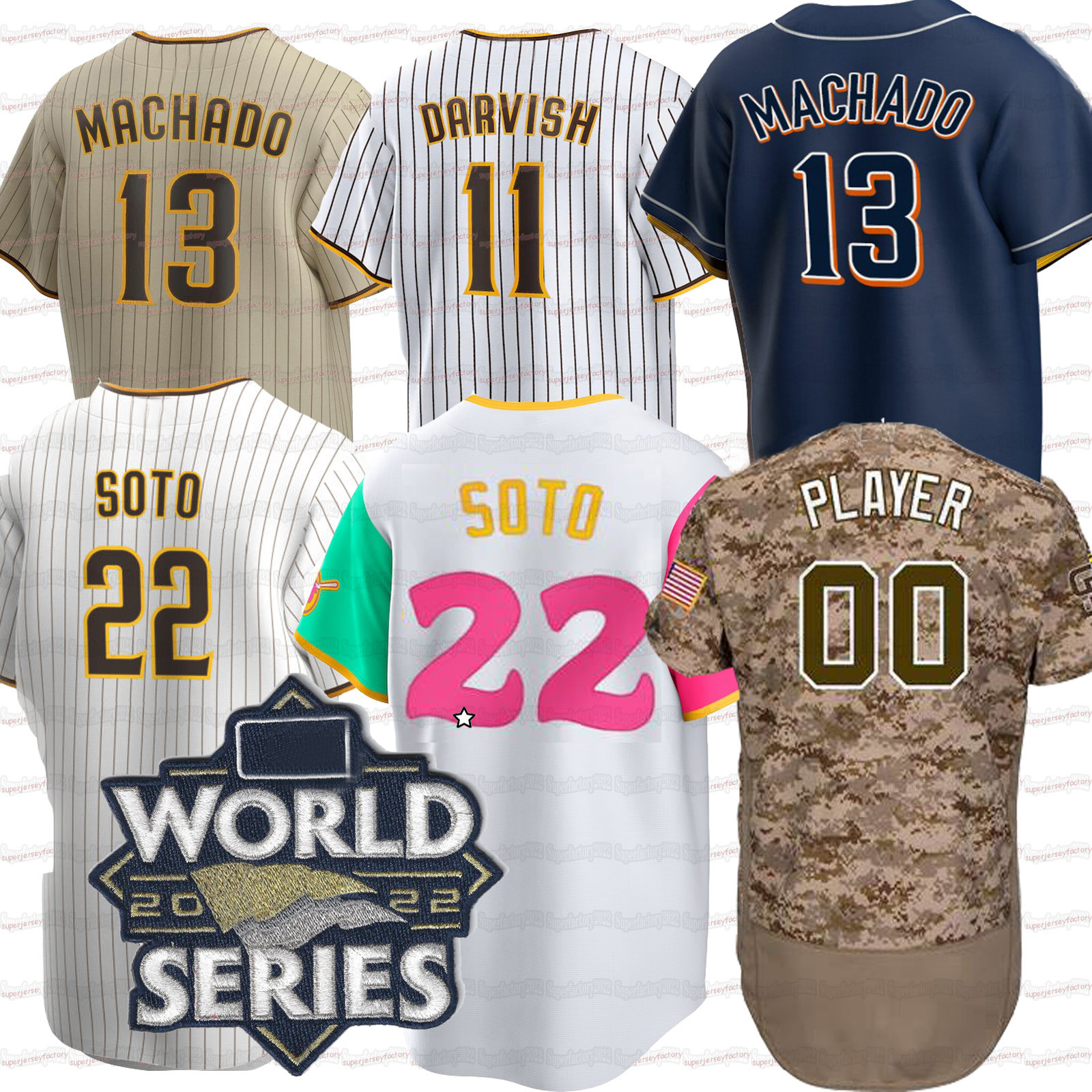 22 Juan Soto San Diego 2022 World Series Jersey Padres Joe Musgrove Manny Machado Yu Darvish Blake Snell Jorge Alfaro Jake Cronenworth Ha-Seong Kim Austin Nola Wilson, Youth s-xl
22 Juan Soto San Diego 2022 World Series Jersey Padres Joe Musgrove Manny Machado Yu Darvish Blake Snell Jorge Alfaro Jake Cronenworth Ha-Seong Kim Austin Nola Wilson, Youth s-xl