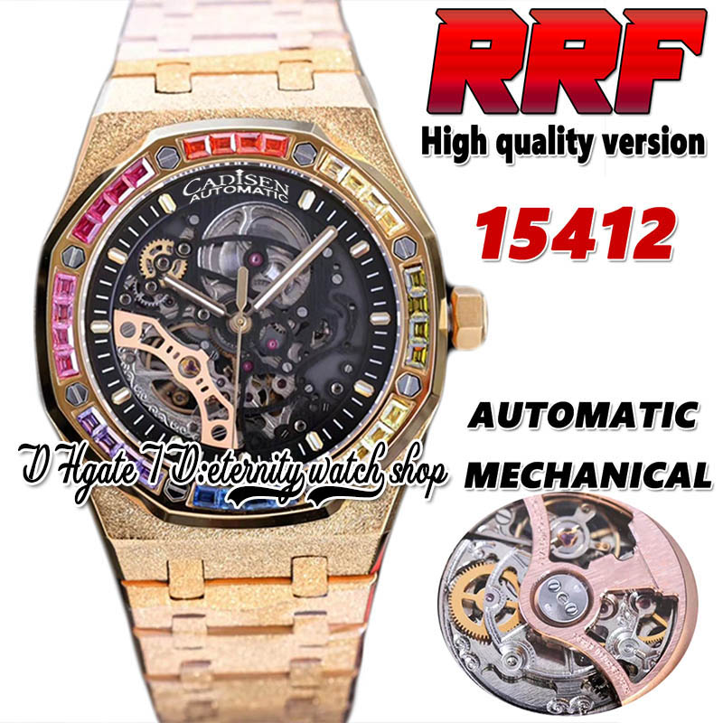 RRF th15412 Automatic Mechanical Mens Watch zx15468 Rainbow T Diamonds Bezel Frosted Gold Case Skeleton Dial Double Balance 316L Steel Bracelet eternity Watches, Watch waterproof production cost
RRF th15412 Automatic Mechanical Mens Watch zx15468 Rainbow T Diamonds Bezel Frosted Gold Case Skeleton Dial Double Balance 316L Steel Bracelet eternity Watches, Watch waterproof production cost