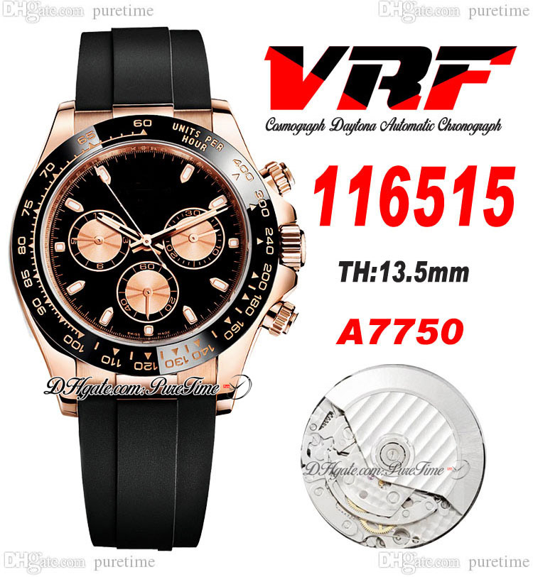 VRF 11651 A7750 Automatic Chronograph Mens Watch 18K Rose Gold 904L Steel Black Stcik Dial Oysterflex Strap Rubber Super Edition Same Series Card Puretime L12, Customized warranty card
VRF 11651 A7750 Automatic Chronograph Mens Watch 18K Rose Gold 904L Steel Black Stcik Dial Oysterflex Strap Rubber Super Edition Same Series Card Puretime L12, Customized warranty card