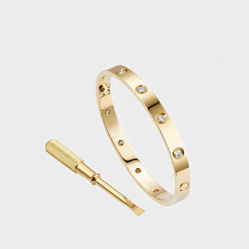 Bangle Love Screw Bracelet 5.0 Designer Bracelets 10 Diamonds Bangle luxury jewelry women Titanium steel Alloy Gold-Plated Craft Gold Silver Rose N
Bangle Love Screw Bracelet 5.0 Designer Bracelets 10 Diamonds Bangle luxury jewelry women Titanium steel Alloy Gold-Plated Craft Gold Silver Rose N