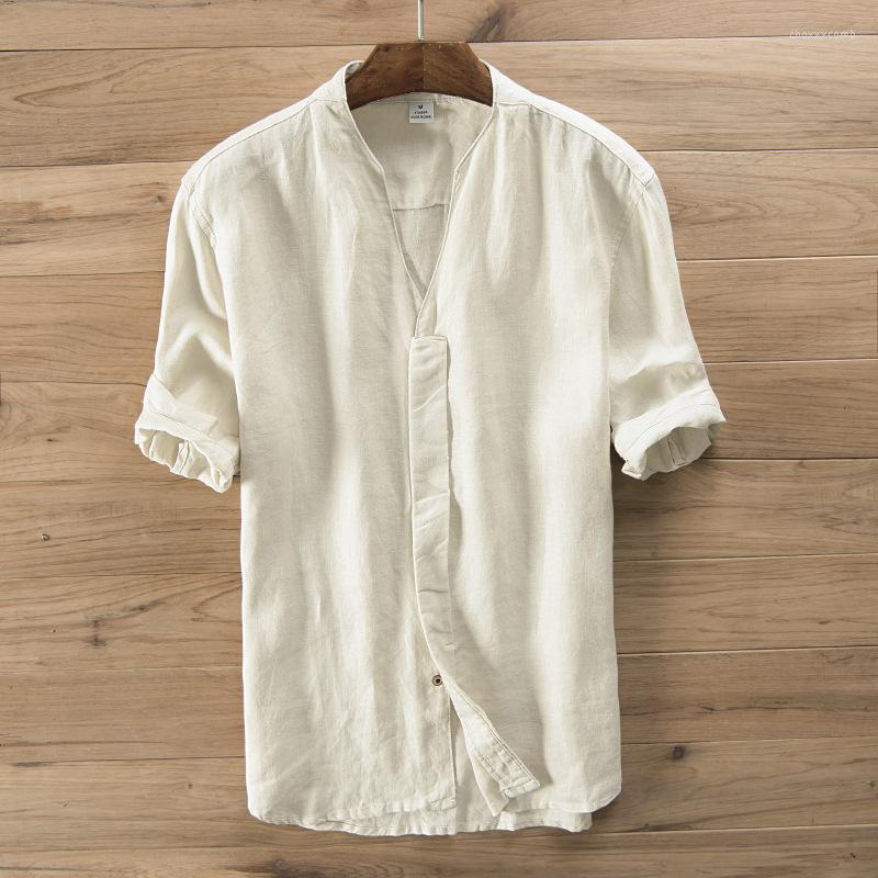 Men's Casual Shirts 2022 Mens Vintage Half Sleeve Linen V-Neck Slim Fit Shirt Hidden Button Brand Chinese Style Breathable Clothes, Khaki
Men's Casual Shirts 2022 Mens Vintage Half Sleeve Linen V-Neck Slim Fit Shirt Hidden Button Brand Chinese Style Breathable Clothes, Khaki