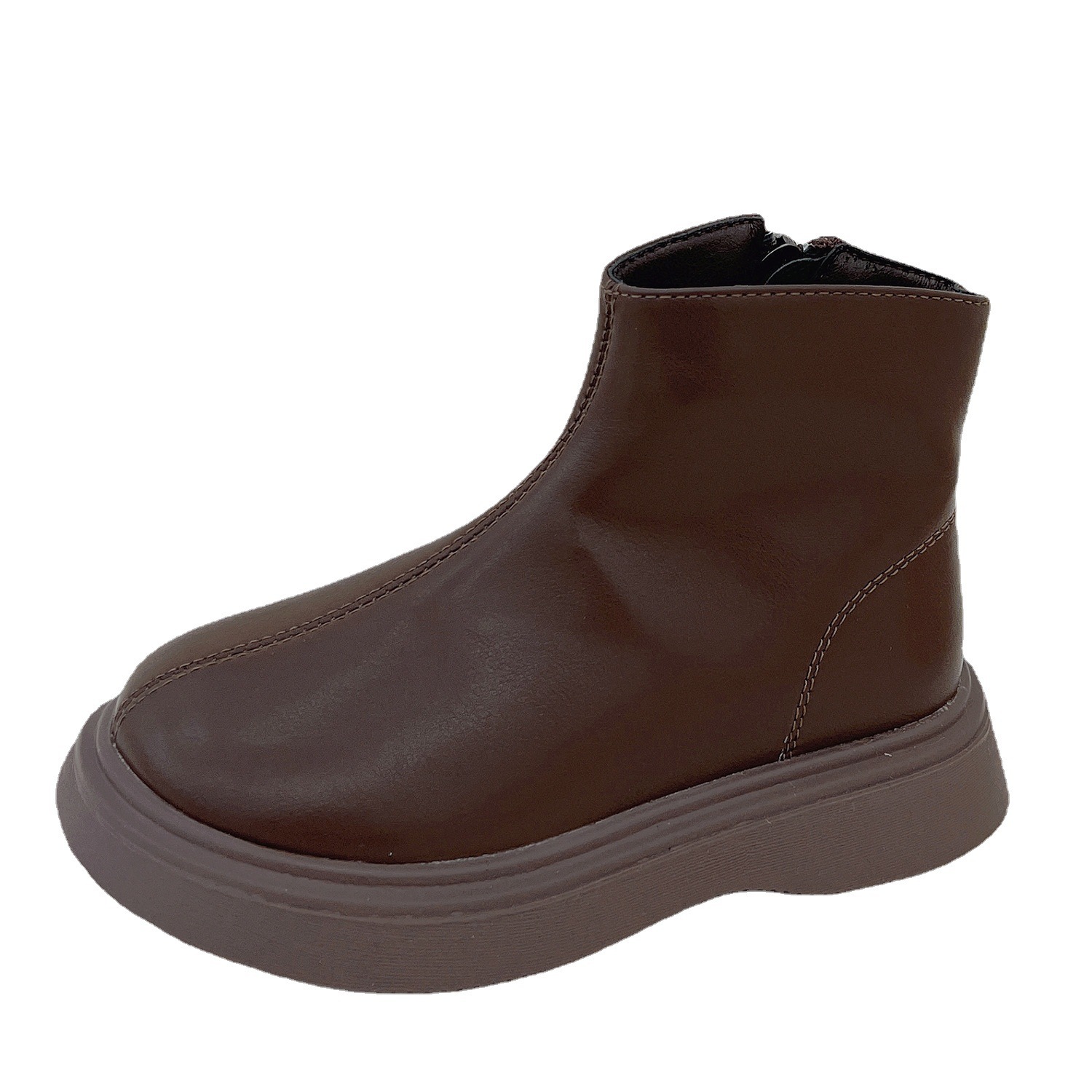 New simple fashion solid color British round toe casual Martin boots brown, Regular
New simple fashion solid color British round toe casual Martin boots brown, Regular