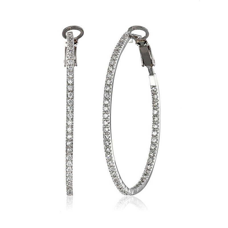 Luxury Oversized Big Crystal Hoop Earrings Gold Silver Rhinestone Large Circle Earring for Women Hip hop Jewelry