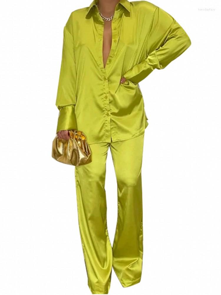 Women' Two Piece Pants Satin 2 Set Summer Women Outfits Fashion Loose Long Sleeve Shirt And Straight Suits Lady Matching Multicolor, Black
Women' Two Piece Pants Satin 2 Set Summer Women Outfits Fashion Loose Long Sleeve Shirt And Straight Suits Lady Matching Multicolor, Black