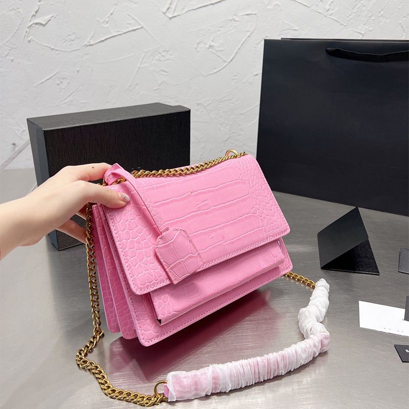 Crossbody purses classic sunset bag leather luxury channel women's bag gold chain crossbody shoulder handbag designer handbags messenger shopping purse