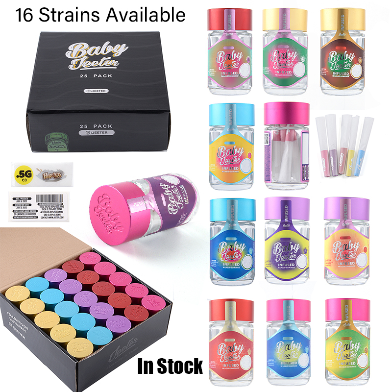 USA Warehouse Baby Jeeter Infused Glass Jars Bag E cig Accessories 16 Strains 2.5 Grams Empty Clear Rolling Tobacco Containers Food Grade Tempered Jars Dry Herb Tool
USA Warehouse Baby Jeeter Infused Glass Jars Bag E cig Accessories 16 Strains 2.5 Grams Empty Clear Rolling Tobacco Containers Food Grade Tempered Jars Dry Herb Tool