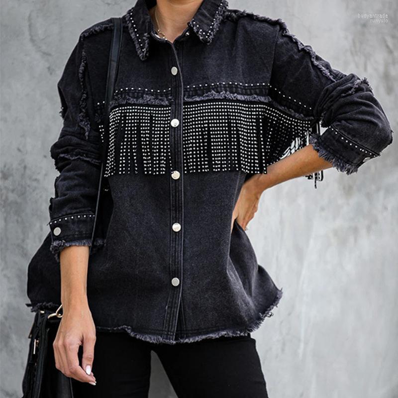Women's Jackets Women Coats And Plus Size Fashion Tassel Beaded Denim Female Vintage Long Sleeve Frayed Hem Outerwear Chic Tops Women's, Black
Women's Jackets Women Coats And Plus Size Fashion Tassel Beaded Denim Female Vintage Long Sleeve Frayed Hem Outerwear Chic Tops Women's, Black