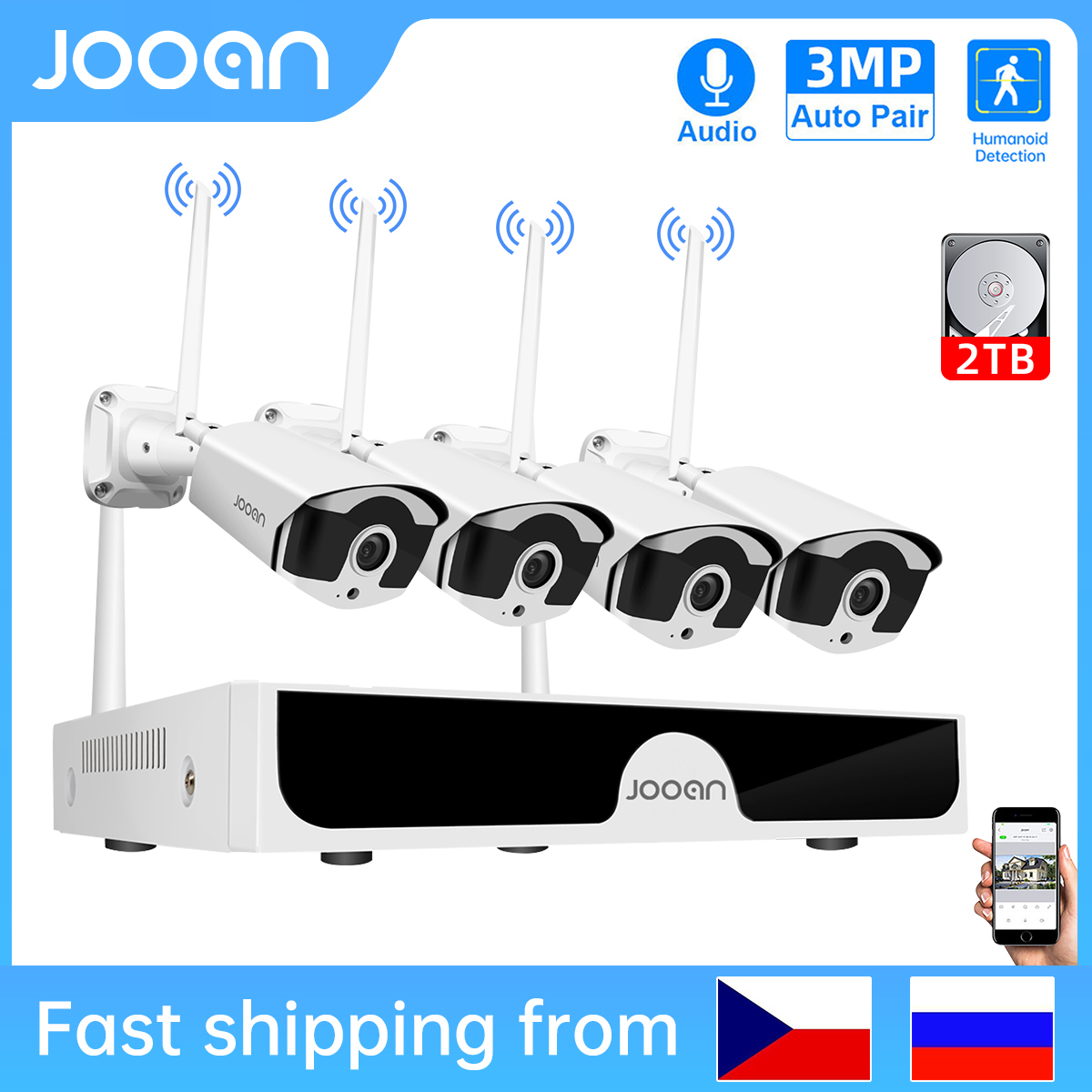 Dome Cameras Jooan 8CH NVR 3MP Wireless CCTV System Audio Record Outdoor P2P Wifi IP Security Camera Set Video Surveillance Kit 221020
Dome Cameras Jooan 8CH NVR 3MP Wireless CCTV System Audio Record Outdoor P2P Wifi IP Security Camera Set Video Surveillance Kit 221020