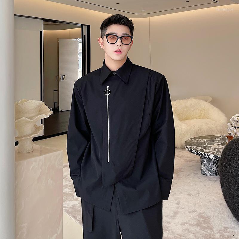 Men' Casual Shirts Men' Autumn Design Sense Of Minority Function Style Long Sleeve Shirt High Top Light Luxury Hairstylist, Black 
Men' Casual Shirts Men' Autumn Design Sense Of Minority Function Style Long Sleeve Shirt High Top Light Luxury Hairstylist, Black