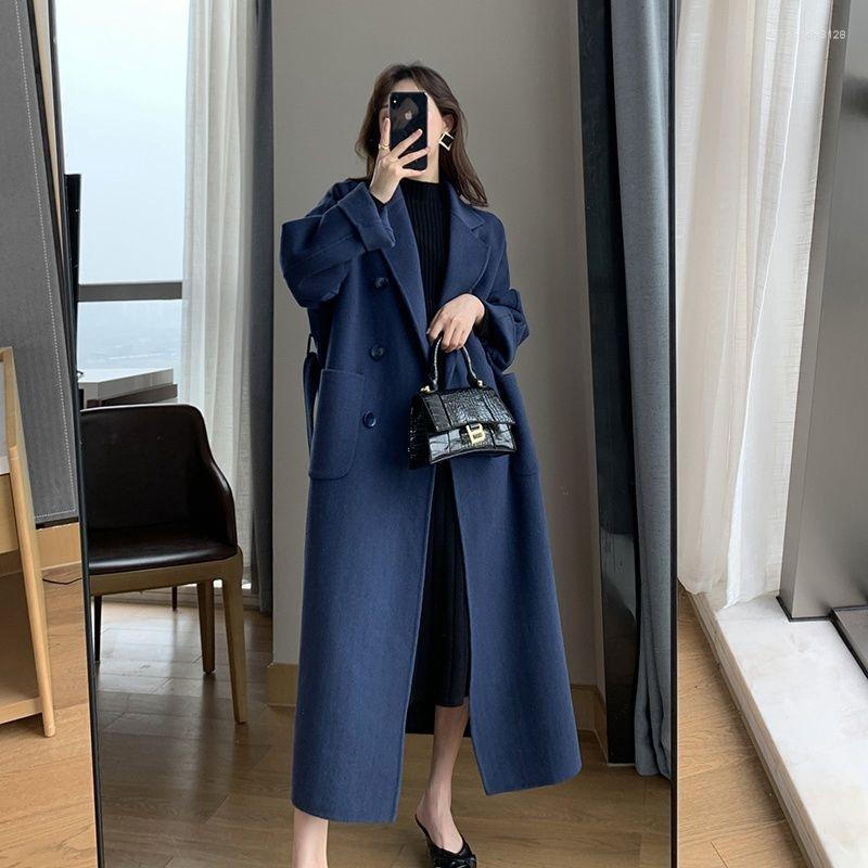 Women's Wool Casual Women Coat Outerwear Autumn Winter Warm Blend Female Long Elegant Double Breasted Navy Blue Jacket, Black
Women's Wool Casual Women Coat Outerwear Autumn Winter Warm Blend Female Long Elegant Double Breasted Navy Blue Jacket, Black