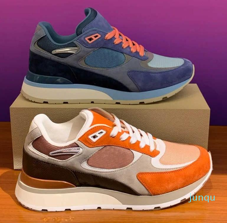 2022 Designer Mens Run Away Sneaker Women Suede Canvas Platform Trainers Leather Lace up Outdoor Casual Shoes