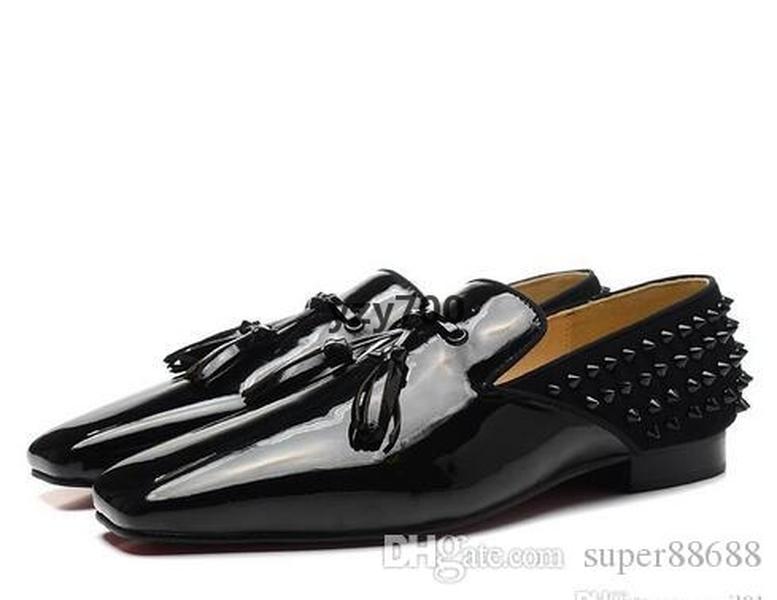 Red-Bottoms Shoe Christians New Black Suede Patent Leather Business Dress Shoes Designer Brand Men Women Spiked Tassel Loafers Wedding D ETh, Black 1
Red-Bottoms Shoe Christians New Black Suede Patent Leather Business Dress Shoes Designer Brand Men Women Spiked Tassel Loafers Wedding D ETh, Black 1